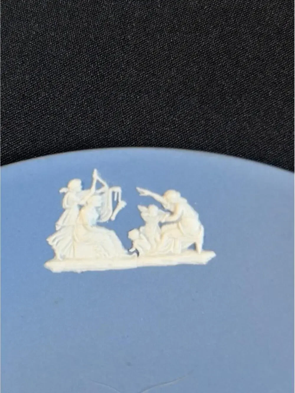 Wedgwood Blue Jasperware Saucer with Classical Reliefs